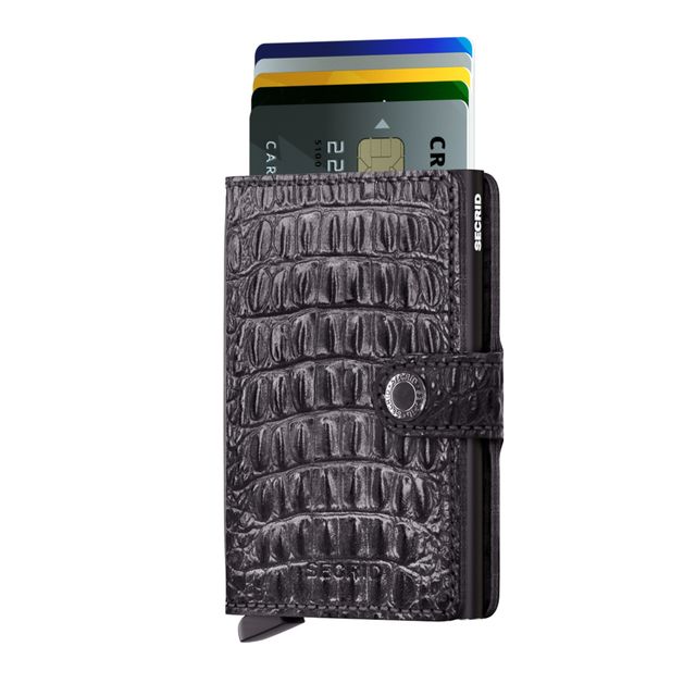 Secrid liten plånbok i skinn och metall