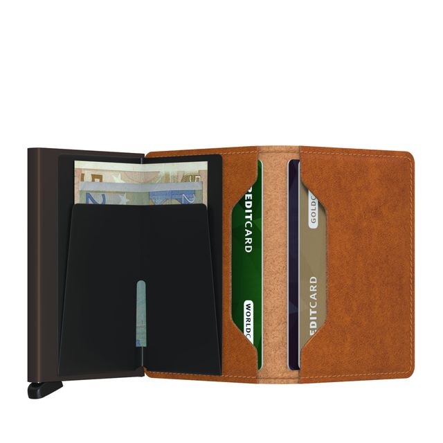 Secrid Slimwallet liten plånbok i skinn och metall