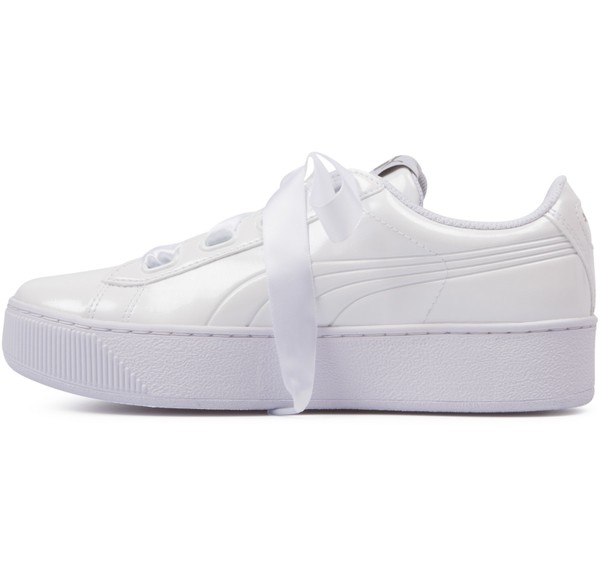 puma vikky platform ribbon p white