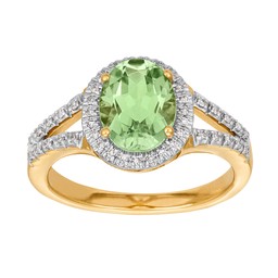 Diamantring i 18K guld med peridot