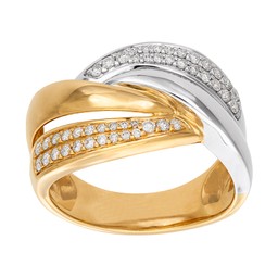 Diamantring i 18K guld - tvåfärgad Diamantring i 18K guld - tvåfärgad