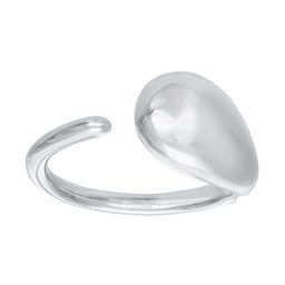 Ring i äkta silver dropformad