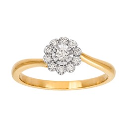 Diamantring i 18K guld - Halo Diamantring i 18K guld - Halo