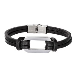 Armband stål läder
