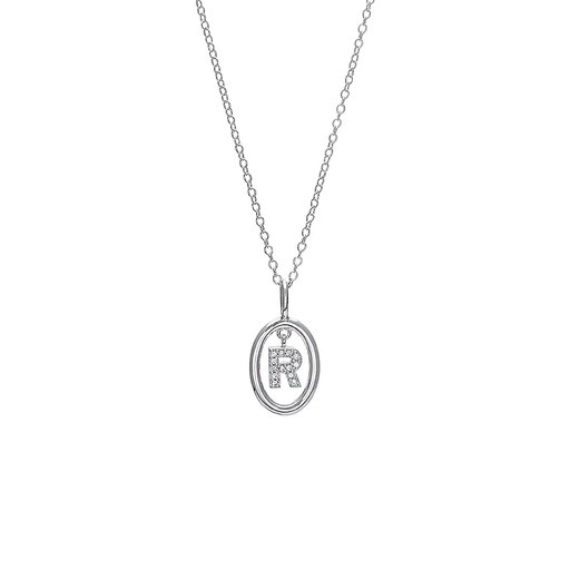 Halsband i äkta silver bokstav R