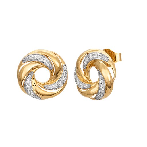 Diamantörhängen i 18K guld - Virvel