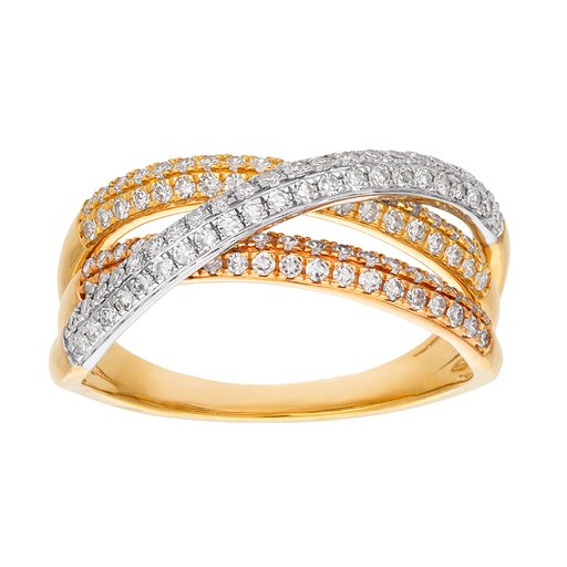 Diamantring i 18K guld - trefärgad Diamantring i 18K guld - trefärgad