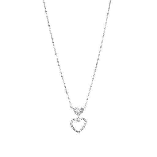 Halsband i äkta silver med hjärtan