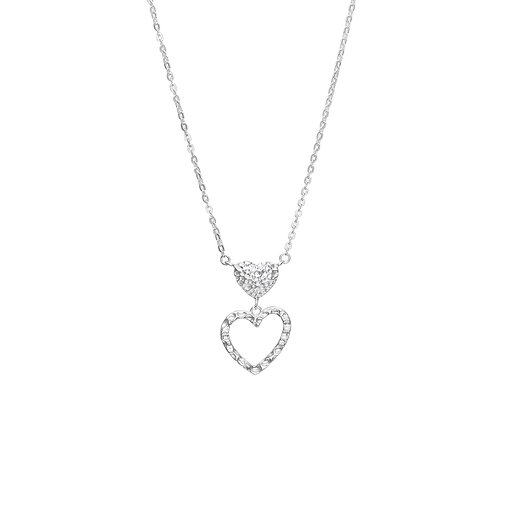Halsband i äkta silver med hjärtan