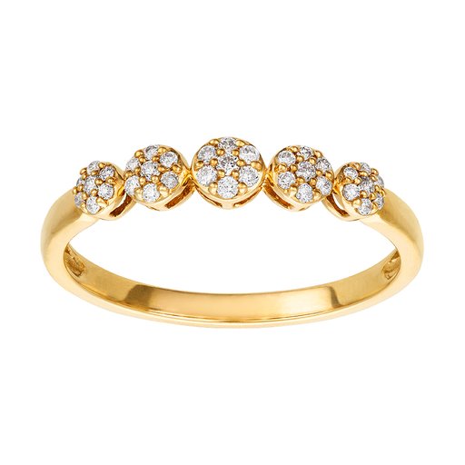 Diamantring i 18K guld med flera diamanter
