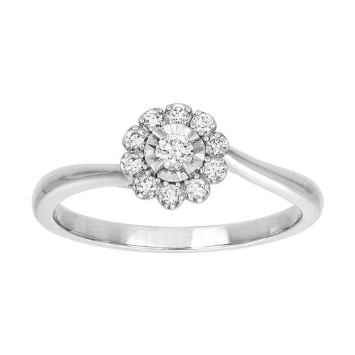 Diamantring i 18K guld - Halo
