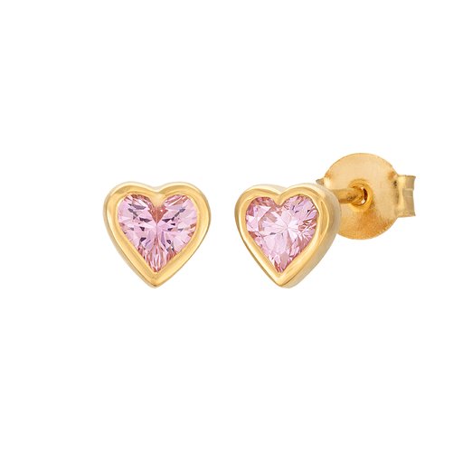 Örhängen i äkta silver med rosa hjärta