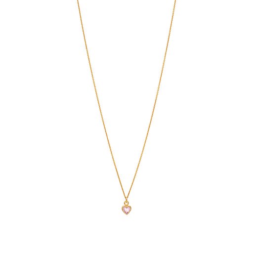 Halsband i äkta silver med rosa hjärta