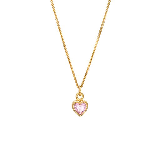 Halsband i äkta silver med rosa hjärta