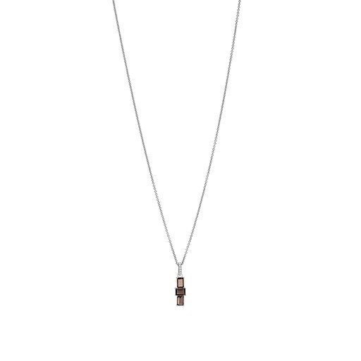 Halsband i äkta silver med rökkvarts