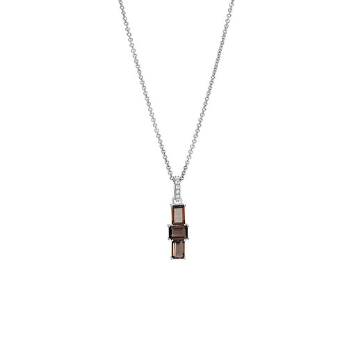 Halsband i äkta silver med rökkvarts
