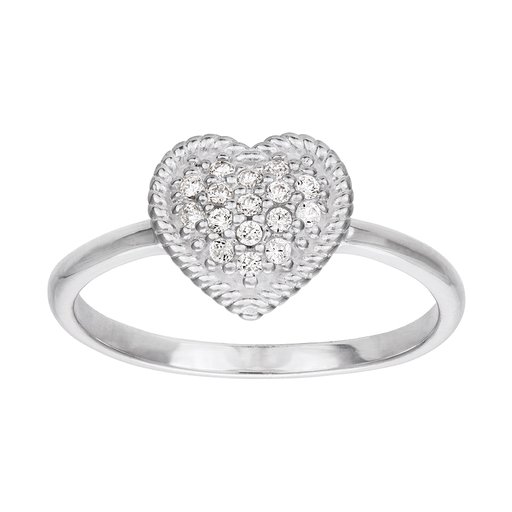 Ring med hjärta och kubisk zirkonia