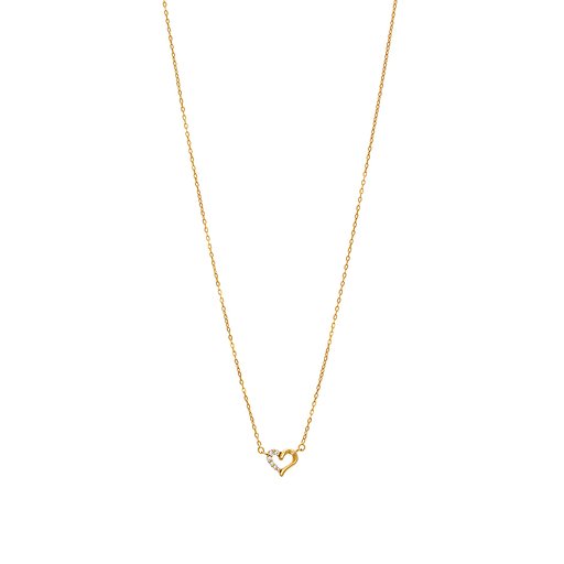 Halsband i äkta silver med ett hjärta och kubisk zirkonia