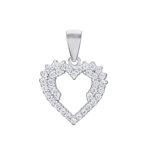 Hjärtformat hängsmycke i äkta silver
