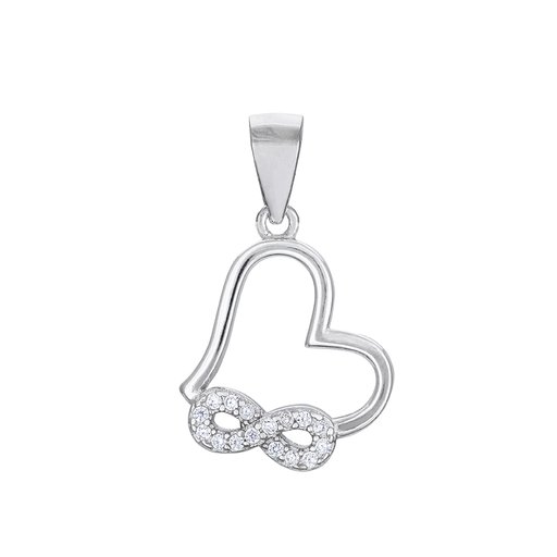 Hjärtformat hängsmycke i äkta silver