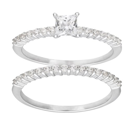 Två ringar i äkta silver med kubisk zirkonia