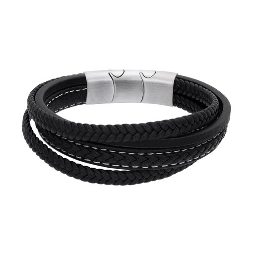 Armband i stål och läder