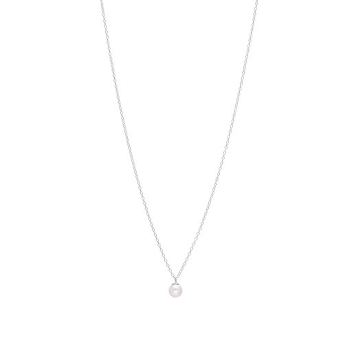 Halsband i äkta silver med syntetisk pärla