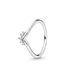 Wishbone-ring i äkta silver med tiara