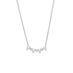 Halsband i äkta silver med pärlor i båge