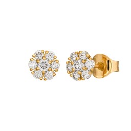 Diamantörhängen i 18K guld - Blomma