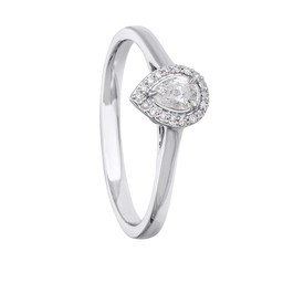 Diamantring i 18K guld - droppformad Diamantring i 18K guld - droppformad
