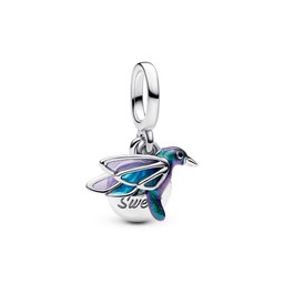 Berlock i äkta silver med kolibri