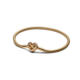 Förgyllt armband med hjärtlås 19cm