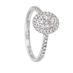 Diamantring i 18K guld - Oval