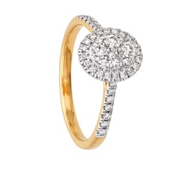 Diamantring i 18K guld - Oval