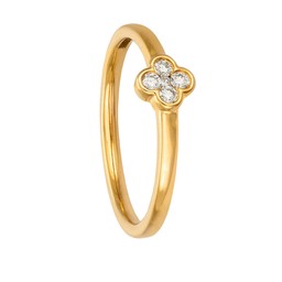 Diamantring i 18K guld - Mini fyrklöver Diamantring i 18K guld - Mini fyrklöver