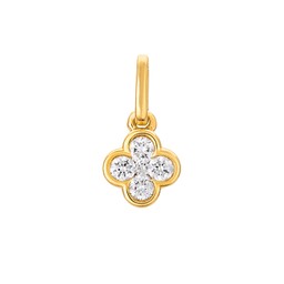 Diamanthänge i 18K guld - Mini fyrklöver