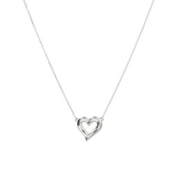 Halsband Puff Heart i äkta silver