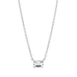 Halsband i äkta silver med rektangulär sten