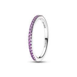 Ring i äkta silver med lila stenar