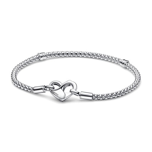 Armband i äkta silver med hjärta 18 cm