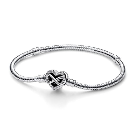 Armband äkta silver med evighetshjärta 19 cm