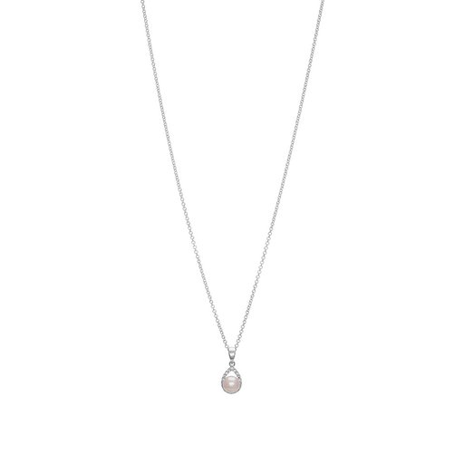 Halsband i äkta silver med rosa sötvattenspärla