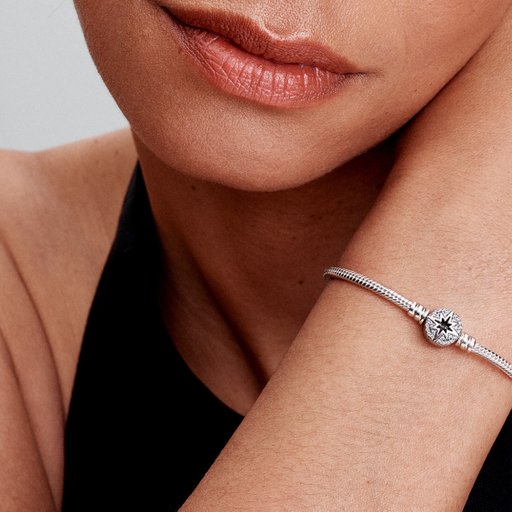 Armband i äkta silver med Polstjärnan 19 cm