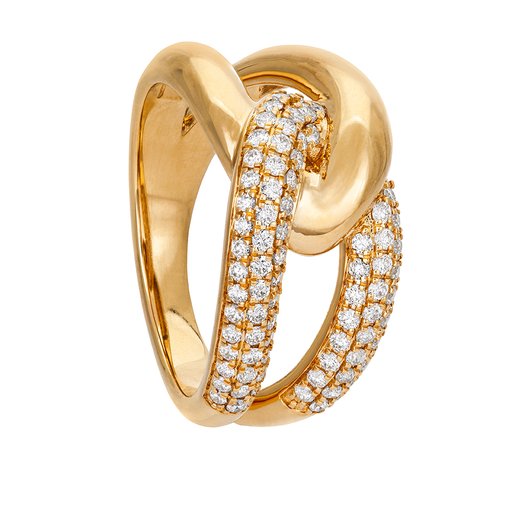 Diamantring i 18K guld med flera diamanter