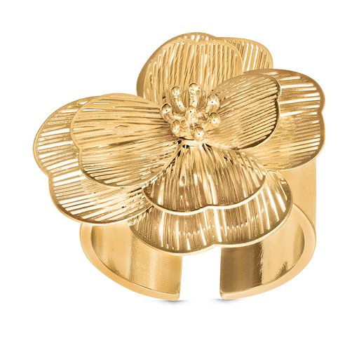 Ring GLOW i mässing med blomma
