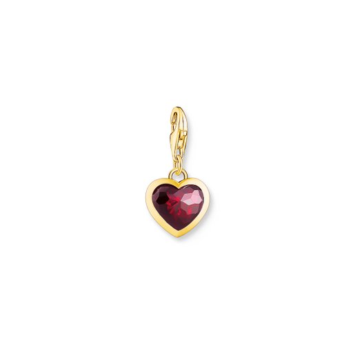 Berlock i äkta silver med hjärtslipad sten