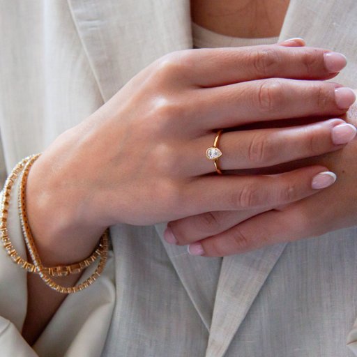 Ring med labbodlad diamant Nova