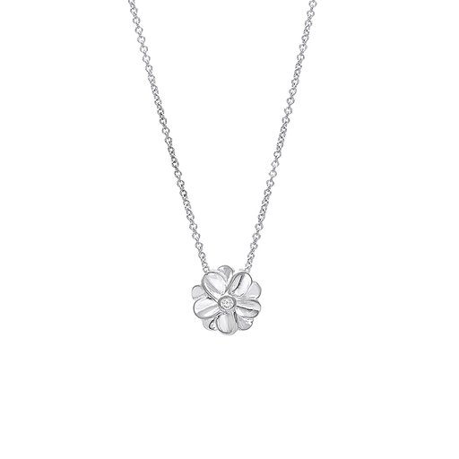 Halsband i äkta silver med blomma