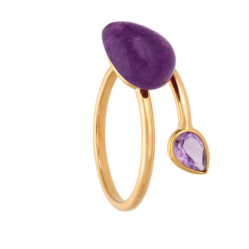 Ring i 18k guld med ametister